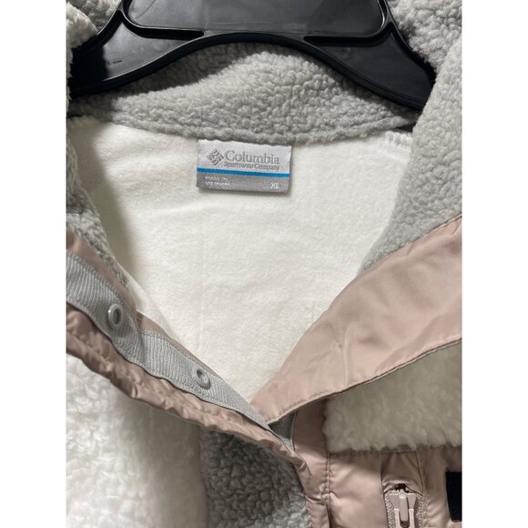 Columbia NWT Women's Long Sleeve Cropped Fleece Pullover, XL, Gray/White - Picture 11 of 16